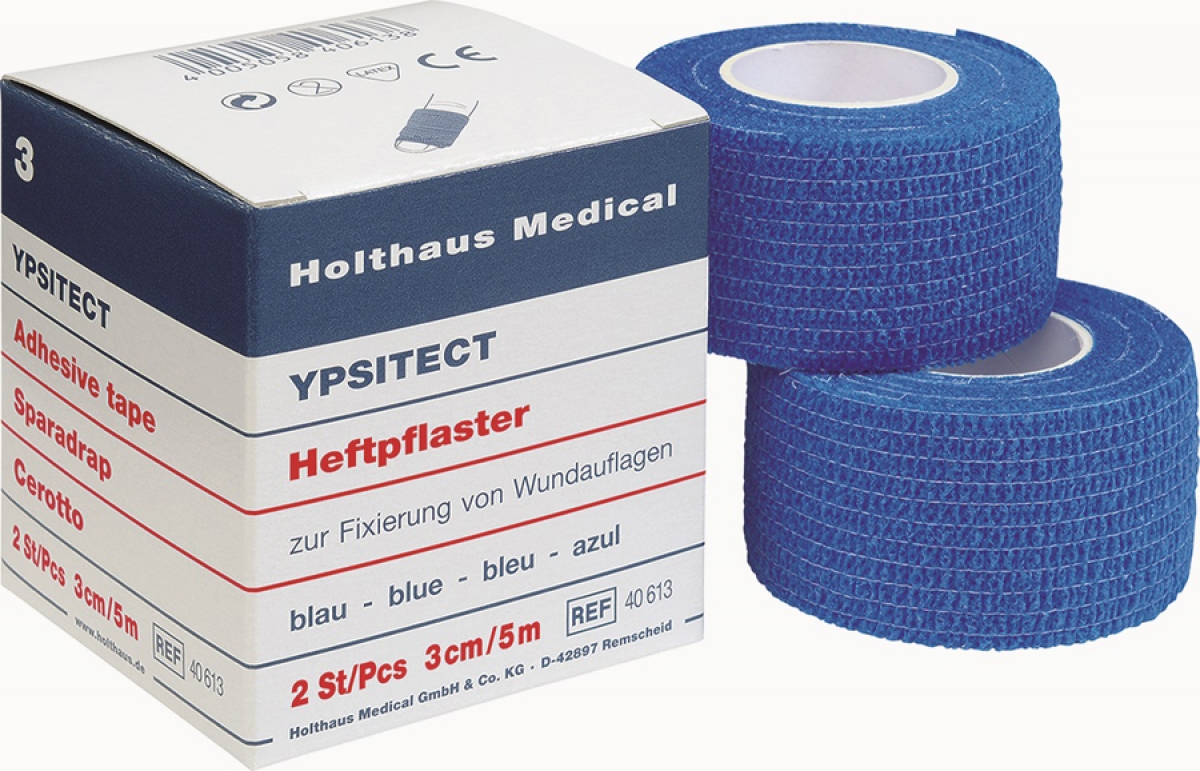 Holthaus Medical, Erste-Hilfe, YPSITECT Heftpflaster blau, 3cm x 5m