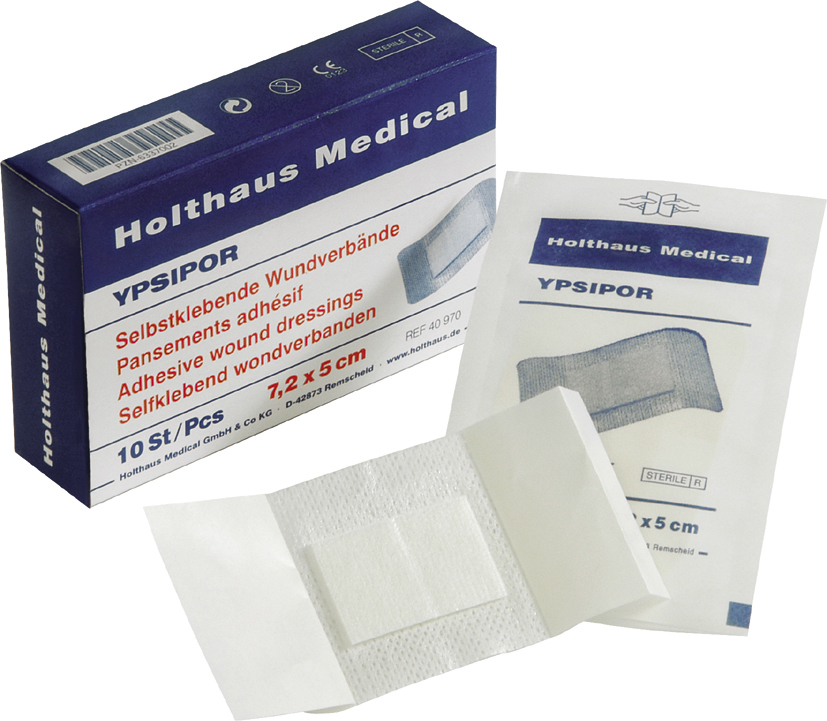 Holthaus Medical, Erste-Hilfe, YPSIPOR Wundverband, 10 x 10 cm