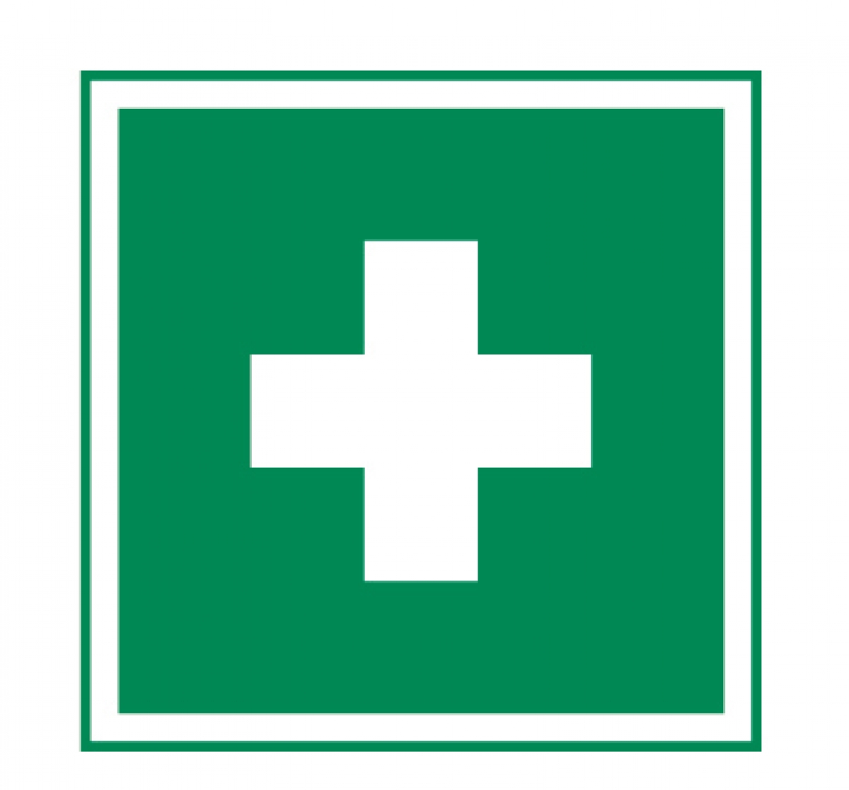 Holthaus Medical, Erste-Hilfe, Rettungszeichen wei / grn, 100 x 100 mm