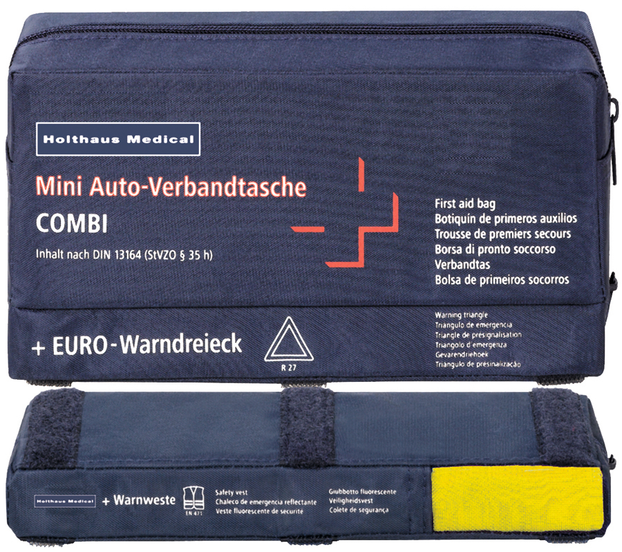 Holthaus Medical, Erste-Hilfe, Mini 3 in 1 Verbandtasche blau