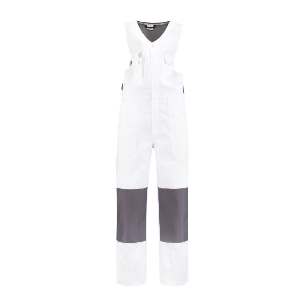 Westenoverall Baumwolle/Polyester, 280g/m², weiß/grau
