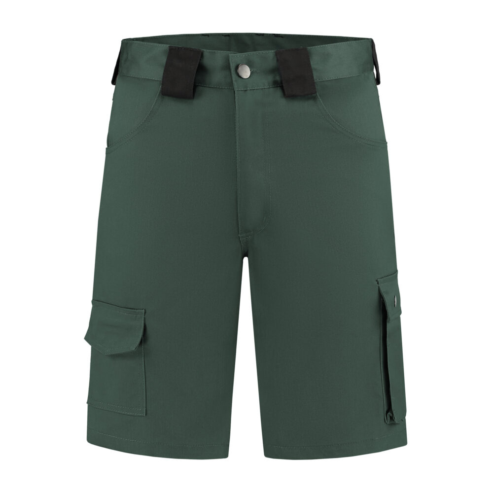 Arbeitsshorts Baumwolle/Polyester, 280g/m², flaschengrün/schwarz