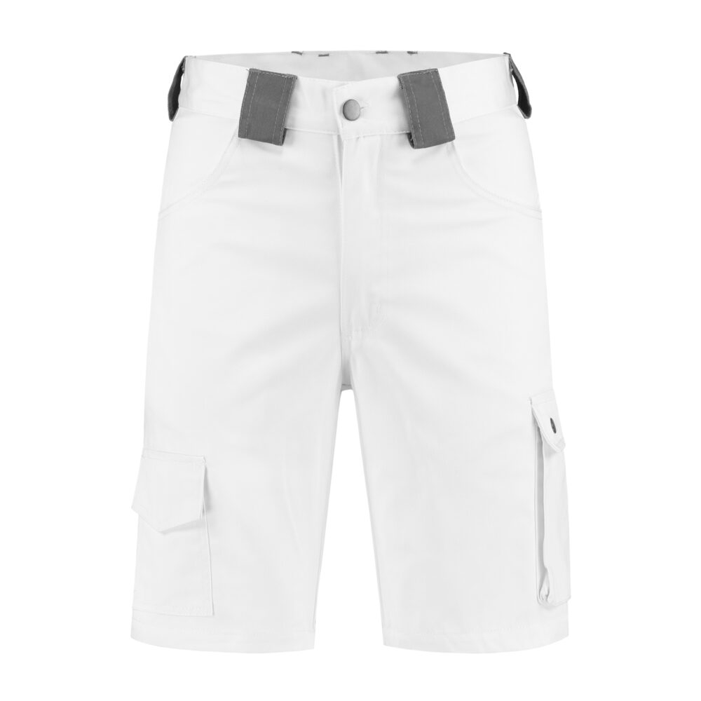 Arbeitsshorts Baumwolle/Polyester, 280g/m², weiß/grau