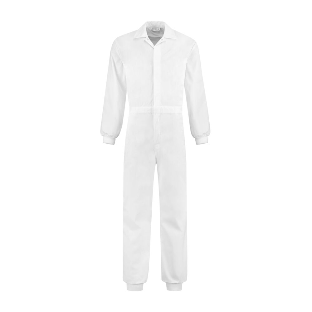 Hygiene Overall Polyester/Baumwolle mit Strickbündchen, 240g/m², weiß