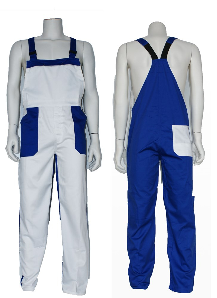 SSP-Kinder-Latzhose, 190g/m², weiß/kornblau