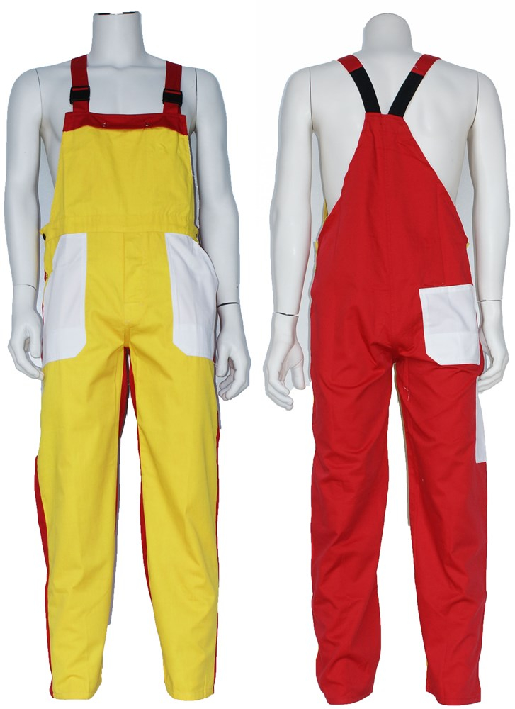 SSP-Latzhose, 190g/m², gelb/weiß/rot