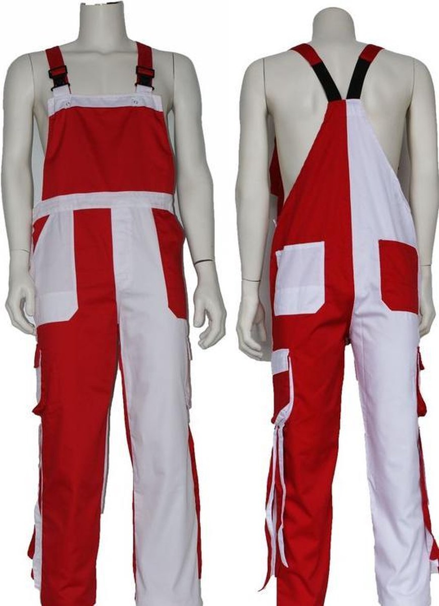 SSP-Kinder-Latzhose, 190g/m², rot/weiß