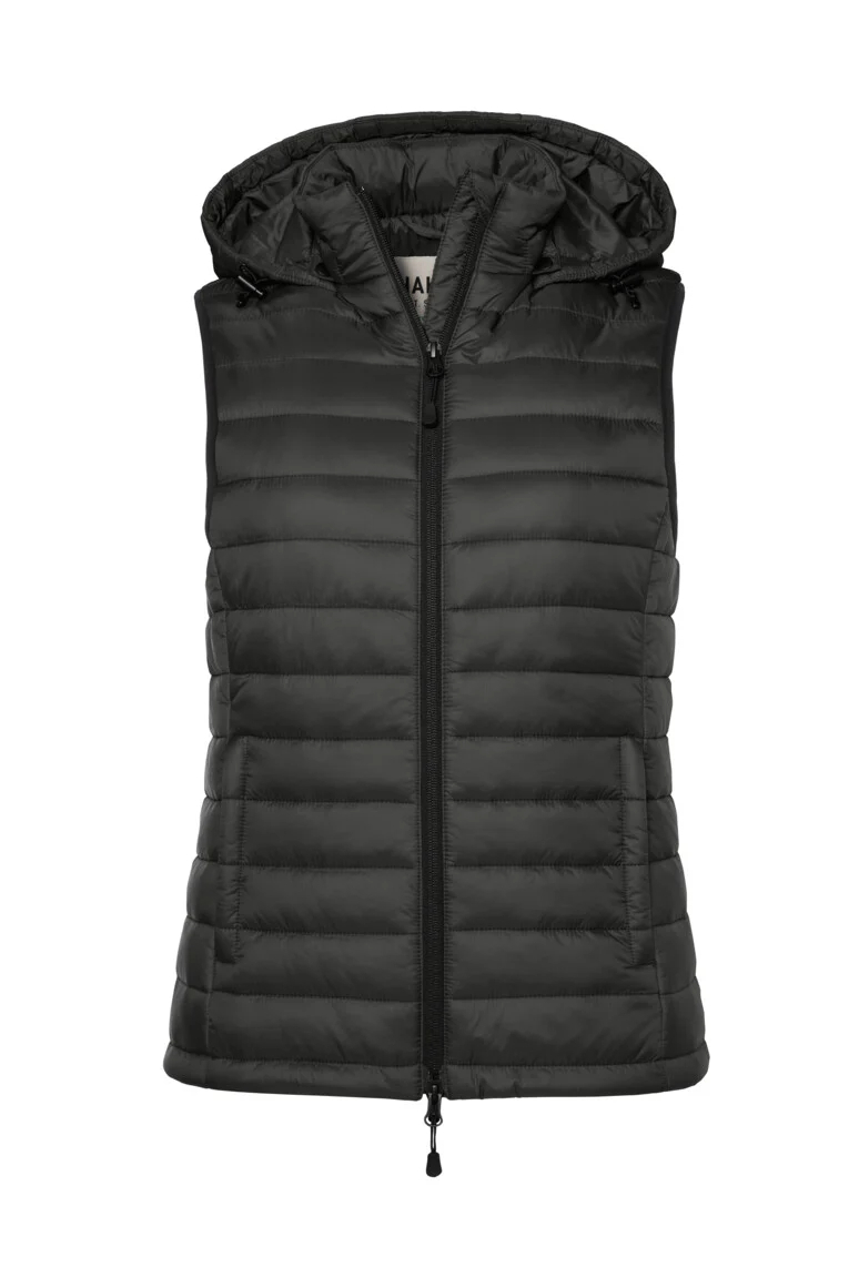 HAKRO Damen Kapuzen-Loftweste, karbongrau