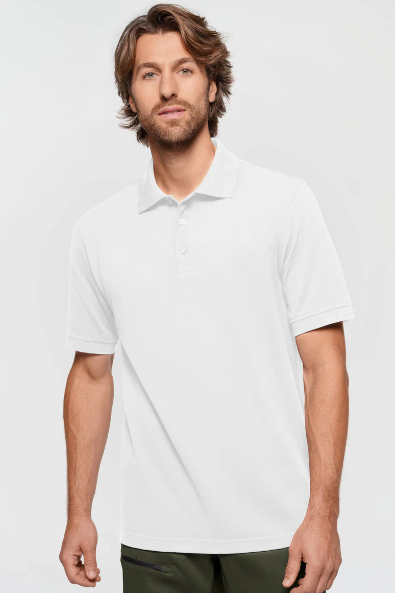 Label-Free Poloshirt Heavy MIKRALINAR® ECO, weiß