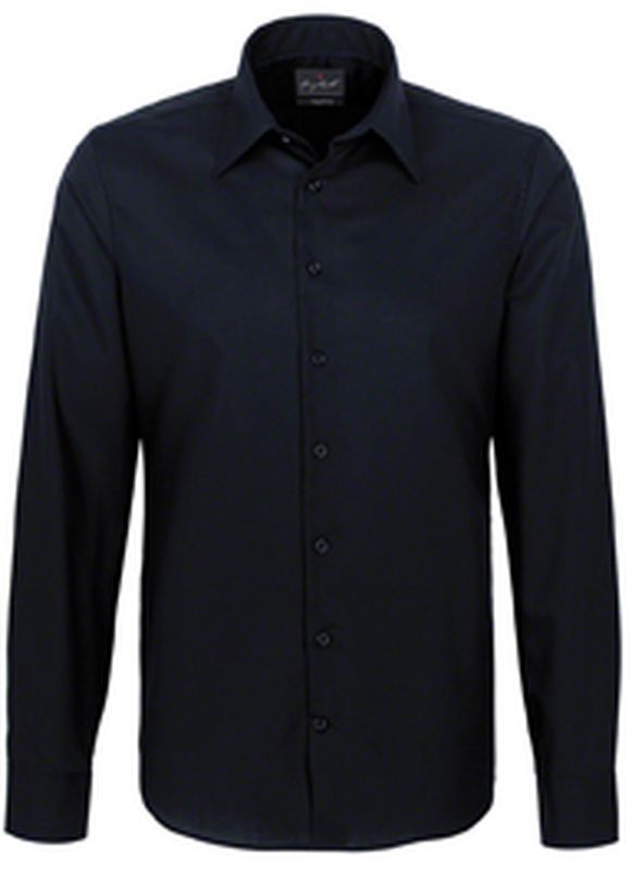 HAKRO-Workwear, Arbeits-Berufs-Hemd, 1/1 Arm Business-Tailored, schwarz