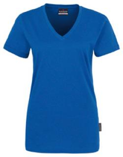 HAKRO-Worker-Shirts, Women-T-Shirt, V-Ausschnitt Classic, royal