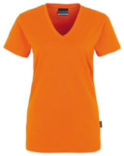 HAKRO-Worker-Shirts, Women-T-Shirt, V-Ausschnitt Classic, orange