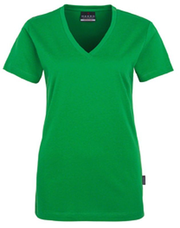 HAKRO-Worker-Shirts, Women-T-Shirt, V-Ausschnitt Classic, kelly-green