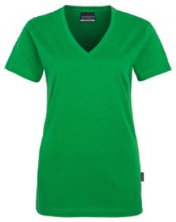 HAKRO-Worker-Shirts, Women-T-Shirt, V-Ausschnitt Classic, kelly-green