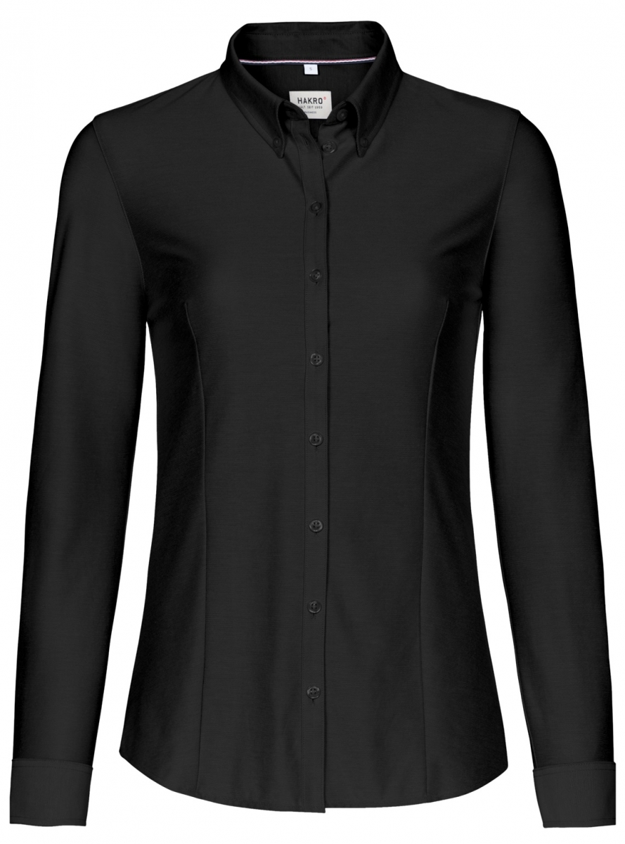 HAKRO-Workwear, Bluse, 1/1-Arm, Natural Stretch, 135 g / m, schwarz