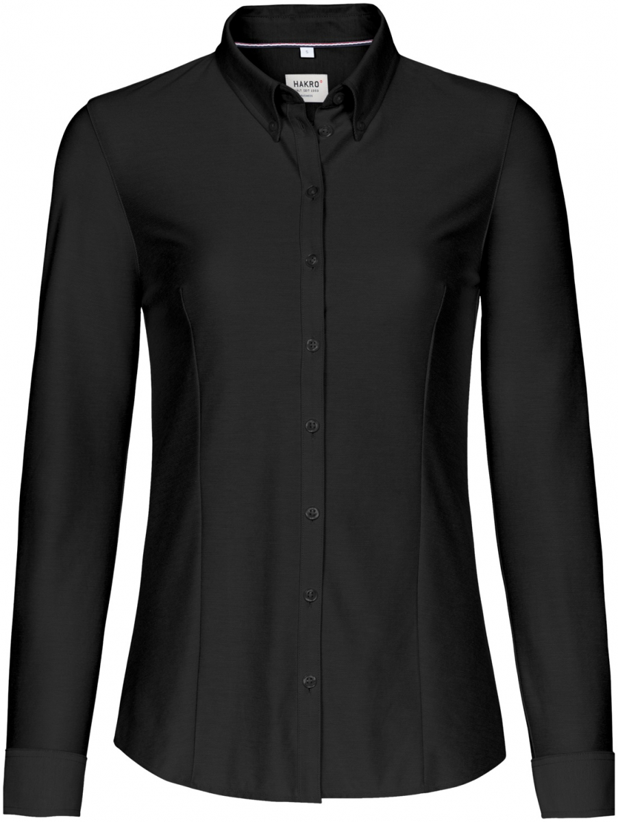 HAKRO-Workwear, Bluse, 1/1-Arm, Natural Stretch, 135 g / m², schwarz