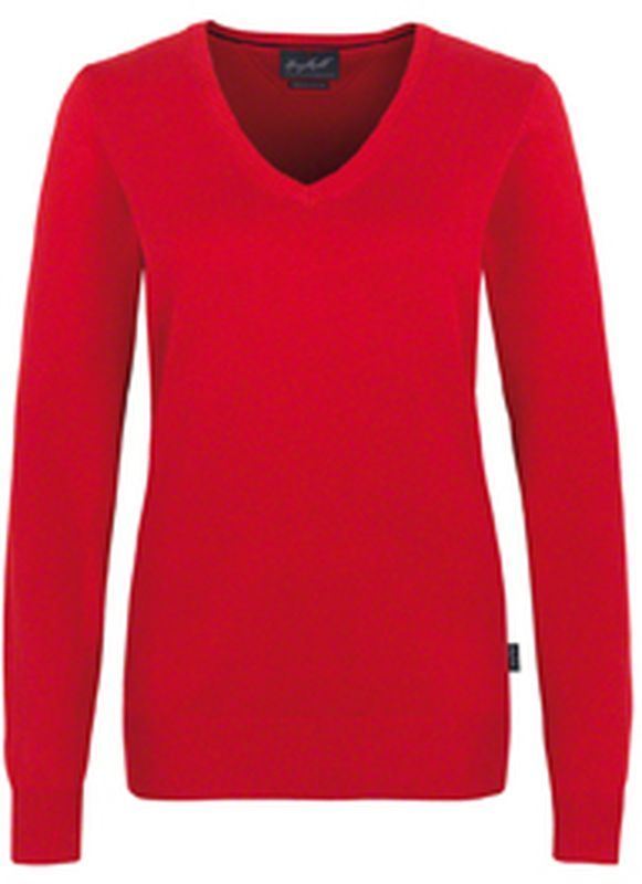 HAKRO-Workwear, Women-Pullover, V-Ausschnitt  Premium-Cotton, rot