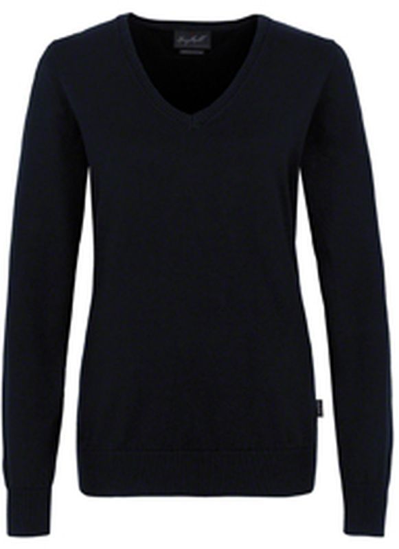 HAKRO-Workwear, Women-Pullover, V-Ausschnitt  Premium-Cotton, schwarz