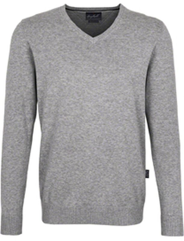 HAKRO-Workwear, Pullover, V-Ausschnitt  Premium-Cotton, grau-meliert