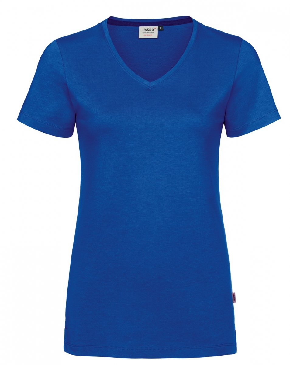 HAKRO-Worker-Shirts, Damen-V-Shirt, Cotton-Tec, 185 g / m, royalblau