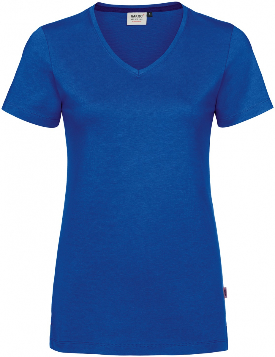 HAKRO-Worker-Shirts, Damen-V-Shirt, Cotton-Tec, 185 g / m², royalblau