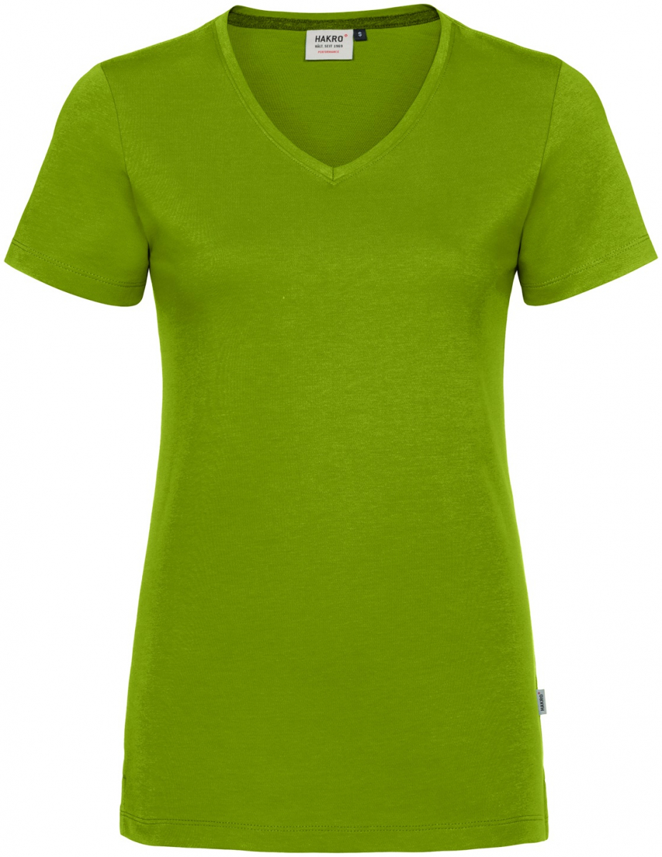 HAKRO-Worker-Shirts, Damen-V-Shirt, Cotton-Tec, 185 g / m²,kiwi