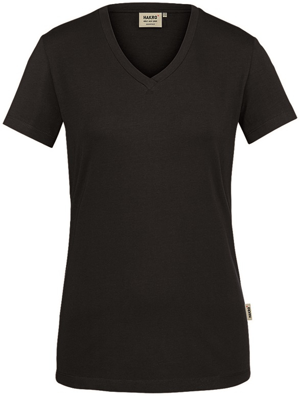 HAKRO-Worker-Shirts, Damen-V-Shirt, Stretch, 170 g / m², schwarz