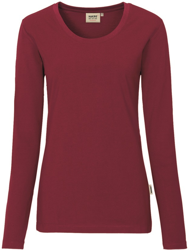 HAKRO-Worker-Shirts, Women-Longsleeve Performance, weinrot
