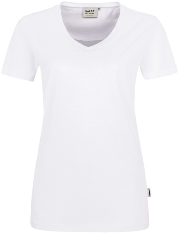 HAKRO-Worker-Shirts, Women-T-Shirt, V-Ausschnitt Performance, weiß