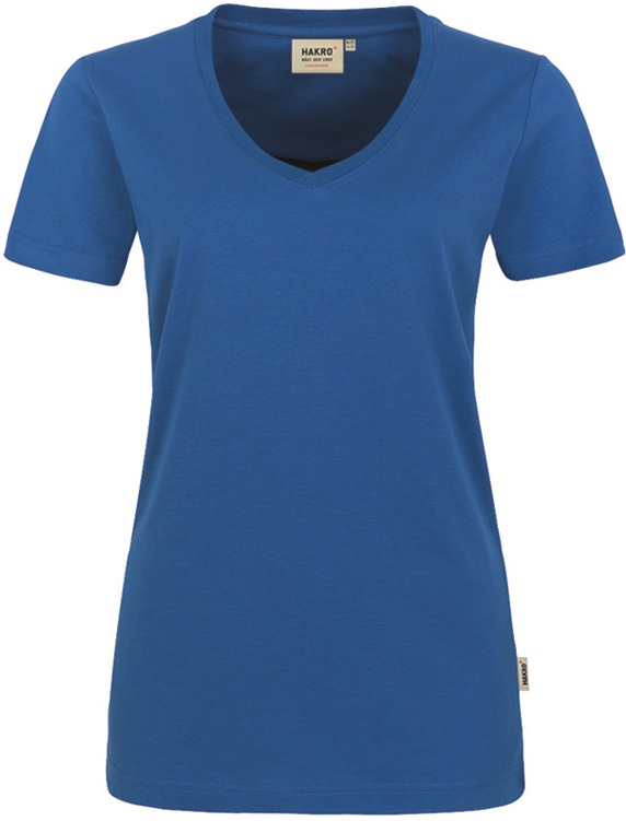 HAKRO-Worker-Shirts, Women-T-Shirt, V-Ausschnitt Performance, royal