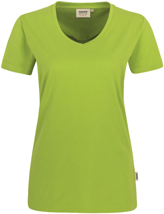 HAKRO-Worker-Shirts, Women-T-Shirt, V-Ausschnitt Performance, kiwi