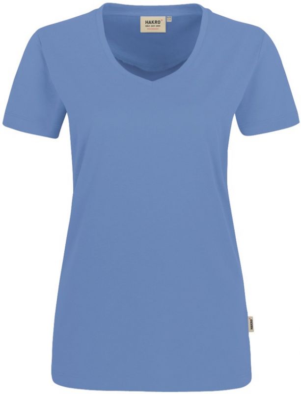 HAKRO-Worker-Shirts, Women-T-Shirt, V-Ausschnitt Performance, malibu-blue