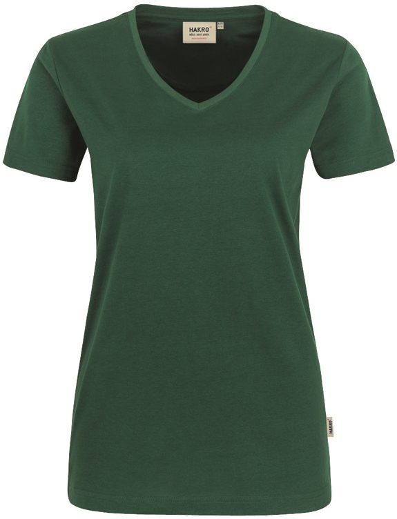 HAKRO-Worker-Shirts, Women-T-Shirt, V-Ausschnitt Performance, tanne
