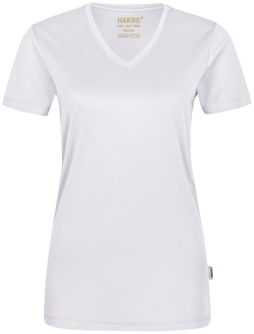HAKRO-Worker-Shirts, Women-T-Shirt, V-Ausschnitt Coolmax®, weiß