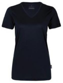 HAKRO-Worker-Shirts, Women-T-Shirt, V-Ausschnitt Coolmax®, schwarz