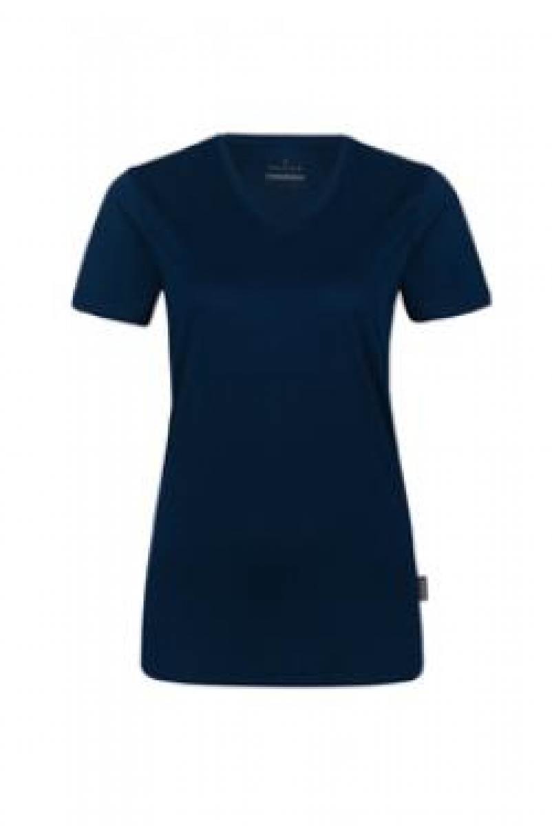 HAKRO-Worker-Shirts, Women-T-Shirt, V-Ausschnitt Coolmax, tinte