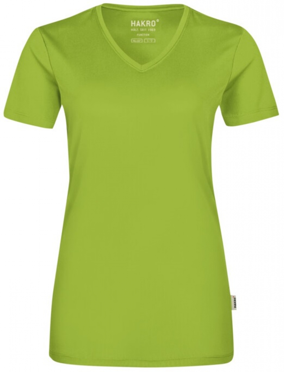 HAKRO-Worker-Shirts, Women-T-Shirt, V-Ausschnitt Coolmax, kiwi