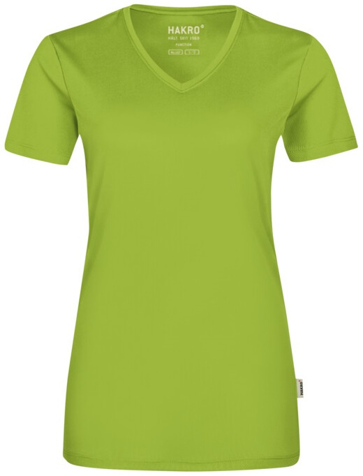 HAKRO-Worker-Shirts, Women-T-Shirt, V-Ausschnitt Coolmax, kiwi