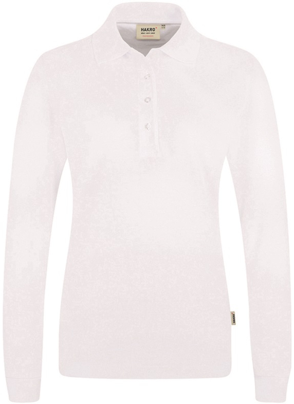 HAKRO-Worker-Shirts, Women-Longsleeve-Poloshirt Performance, weiß