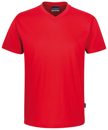 HAKRO-Worker-Shirts, T-Shirt, V-Ausschnitt Classic, rot