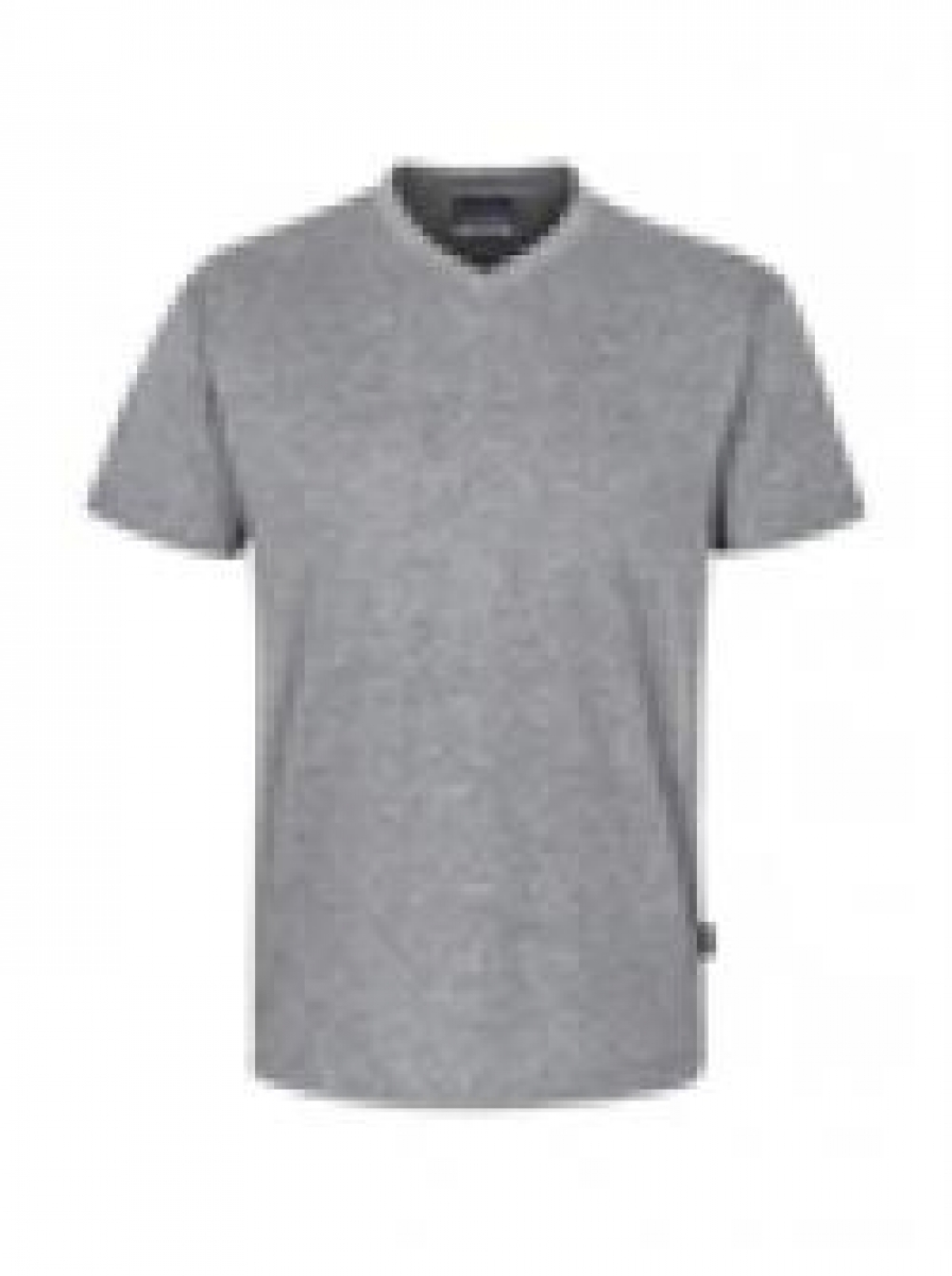 HAKRO-Worker-Shirts, T-Shirt, V-Ausschnitt Classic, grau-meliert