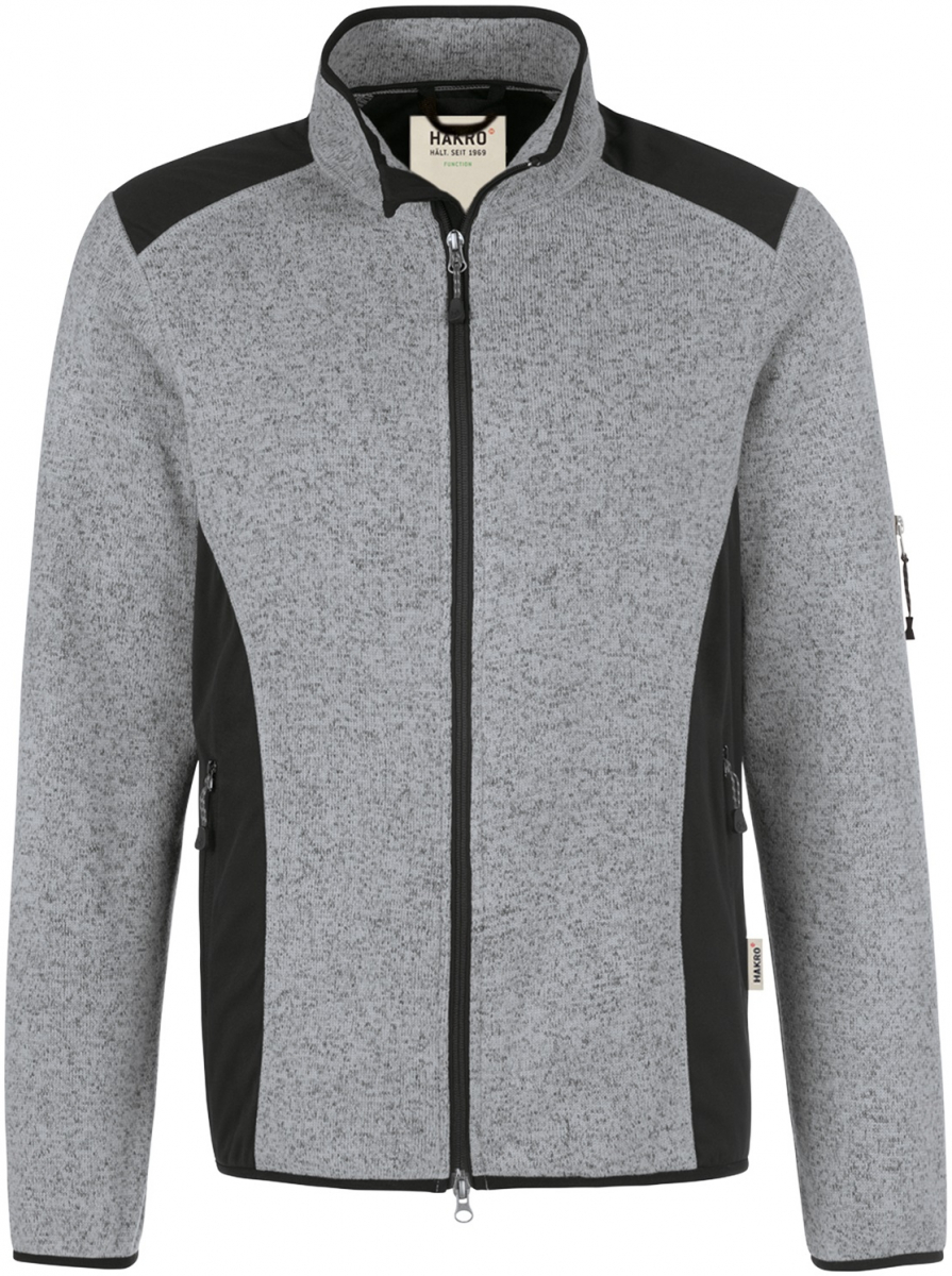 HAKRO-Workwear, Damen-Strickfleecejacke, Churchill, 280 g / m², grau meliert