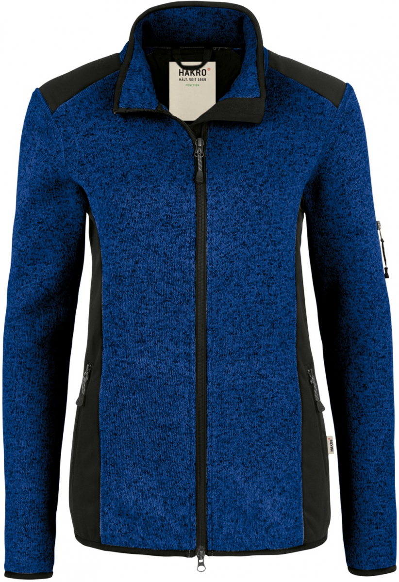 HAKRO-Workwear, Damen-Strickfleecejacke, Churchill, 280 g / m², royal meliert