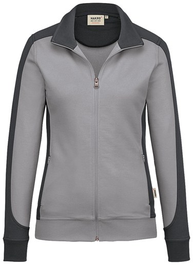 HAKRO-Worker-Shirts, Damen-Sweatjacke, Contrast, Performance, 300 g / m², titan