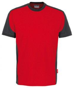HAKRO-Worker-Shirts, T-Shirt-Contrast Performance, rot