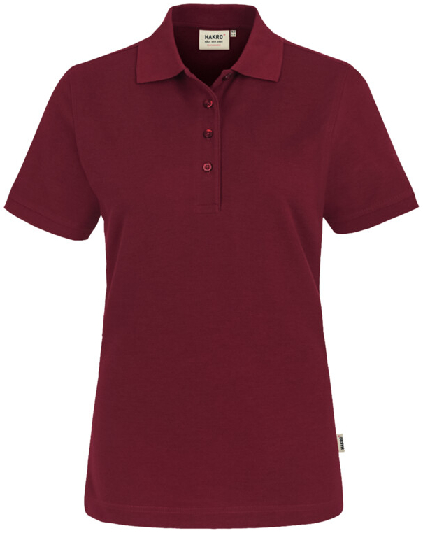 HAKRO Damen Poloshirt MIKRALINAR ECO, 1/2 Arm, 200 g/m, weinrot