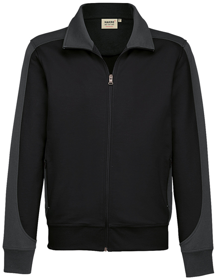 HAKRO-Worker-Shirts, Sweatjacke, Contrast, Performance, 300 g / m², schwarz