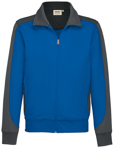 HAKRO-Worker-Shirts, Sweatjacke, Contrast, Performance, 300 g / m², royalblau