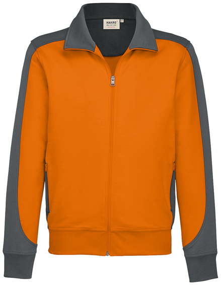 HAKRO-Worker-Shirts, Sweatjacke, Contrast, Performance, 300 g / m², orange
