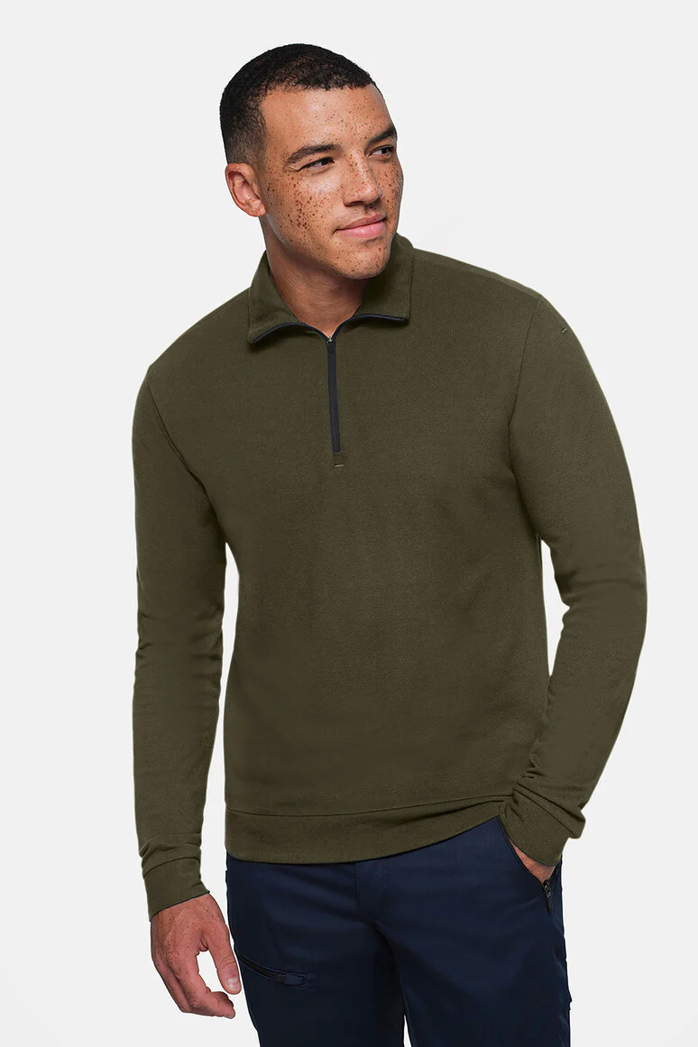 HAKRO Zip-Longsleeve Piqué MIKRALINAR® ECO, olive
